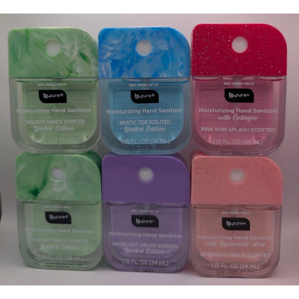 ✨Biopure Hand Sanitizer Lot of 6 Limited Edition Collagen & Hyaluronic Acid✨